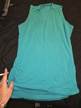 INC International Concepts Teal Sleeveless V-Neck Tank
